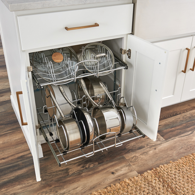 Kitchen Dish Storage Rack With Homemade Drawer Type Pull-out