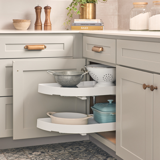 Lazy Susan pull out cabinetry organizer