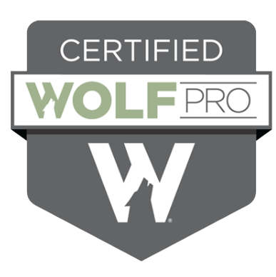 a logo that says certified Wolf Pro on it