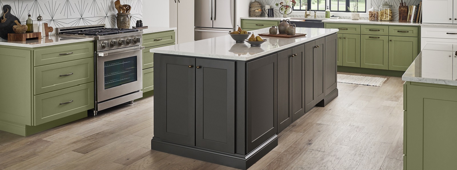 Best Sage Green Kitchen Cabinets Paired with Butcher Block Countertops