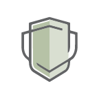 an icon of a shield on a white background .